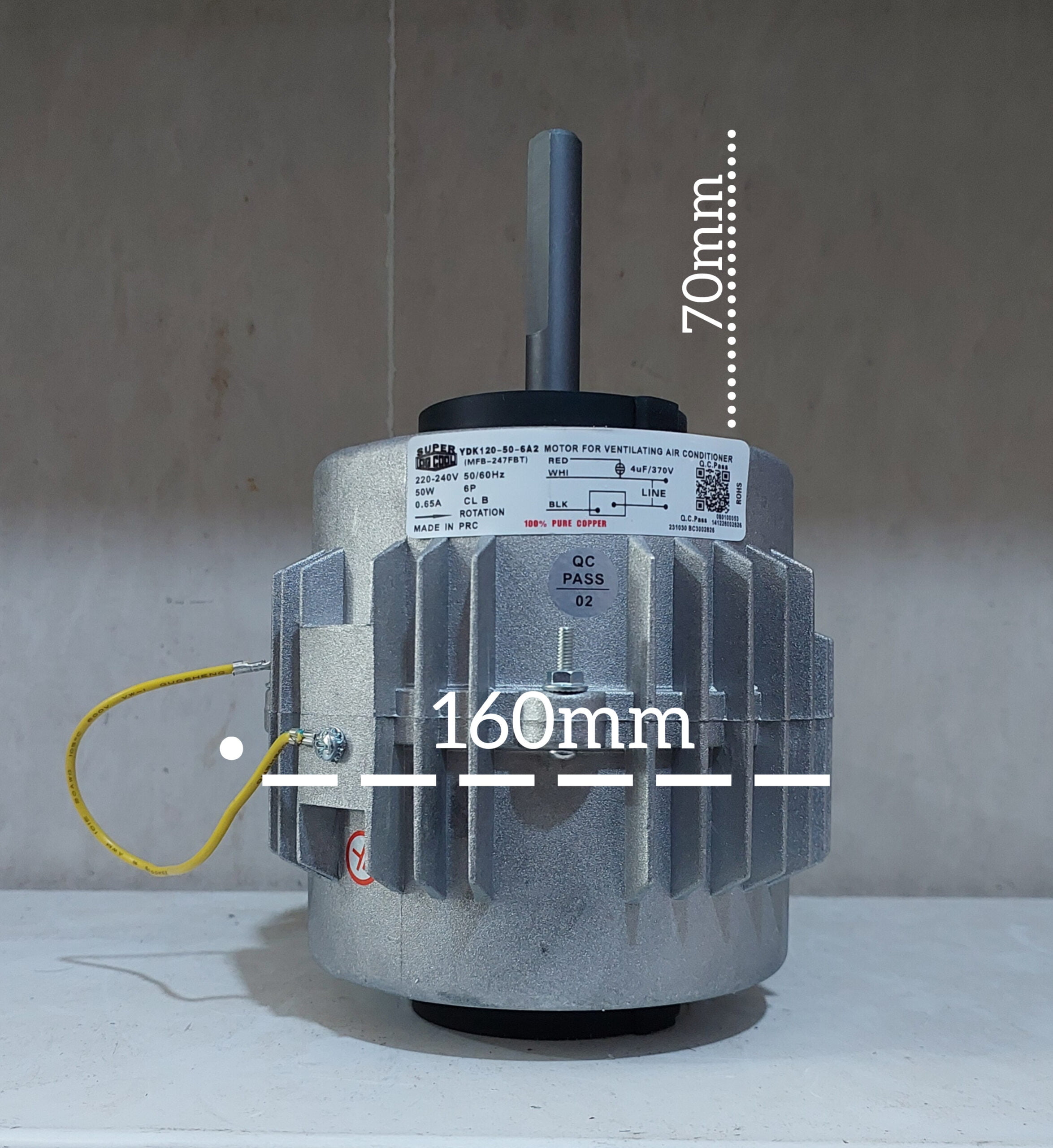 موتوفن کولرگازی50وات اجنرال شیاردار