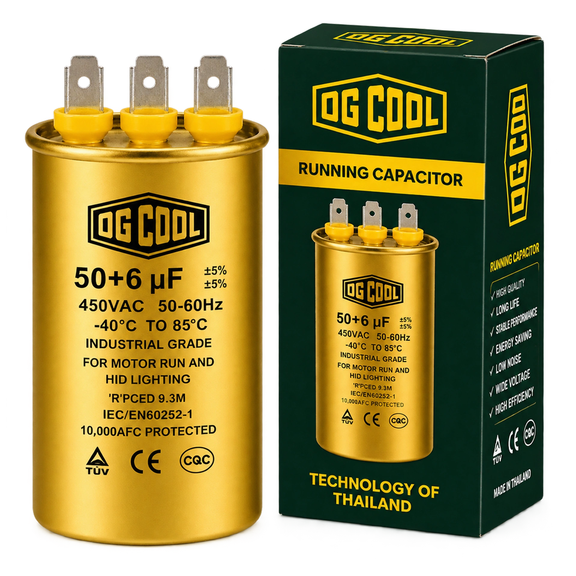 khazen-50+6-1 خازن کولرگازی 50+6 میکروفاراد OG COOL - تصویر 1