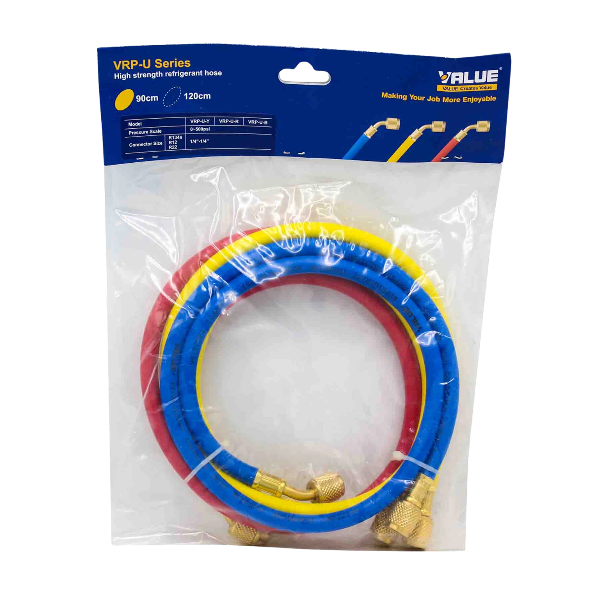 R22-1 پک 3عددی شیلنگ گازگیری گاز22 برند ولیو value90cm - تصویر 1